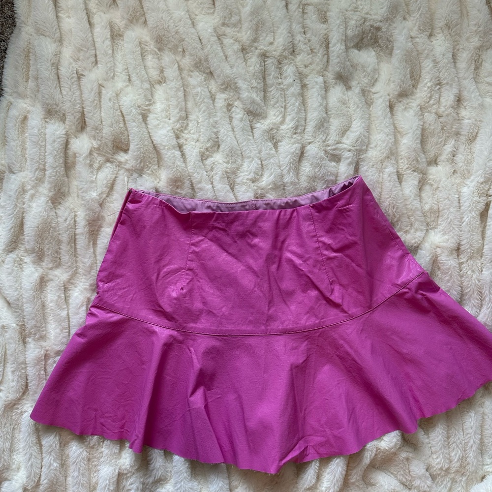 American Threads Pink Ruffled Mini Skirt